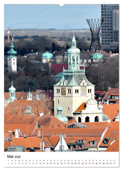 Produktbild: M&uuml;nchen Blick vom Alten Peter (hochwertiger Premium Wandkalender 2026 DIN A2 hoch), Kunstdruck in Hochglanz