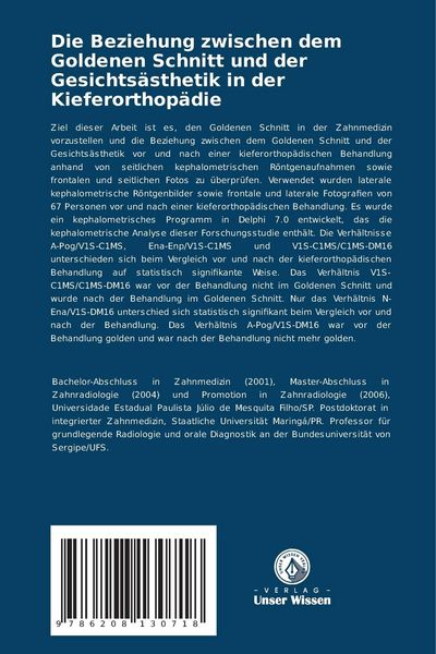 Produktbild: Die Beziehung zwischen dem Goldenen Schnitt und der Gesichts&auml;sthetik in der Kieferorthop&auml;die
