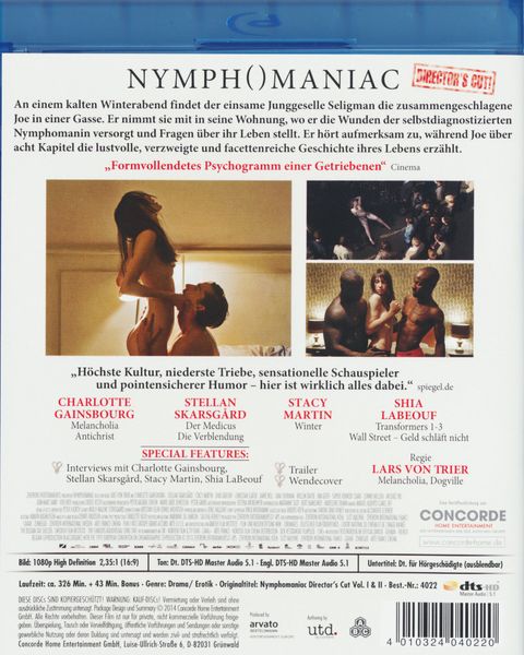 Produktbild: Nymphomaniac Vol. 1&2 [DC] [2 BRs]