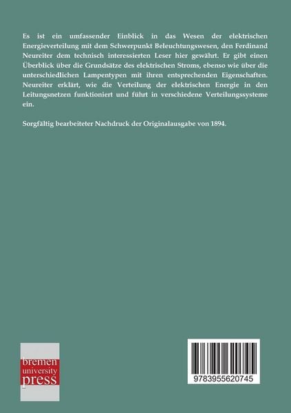 Produktbild: Die Verteilung der elektrischen Energie in Beleuchtungsanlagen