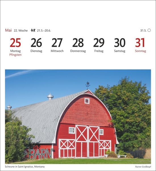 Produktbild: USA Sehnsuchtskalender 2026 - Wochenkalender mit 53 Postkarten