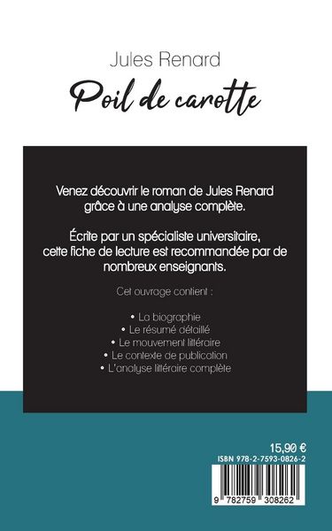 Produktbild: Poil de carotte de Jules Renard (fiche de lecture et analyse compl&egrave;te de l'oeuvre)