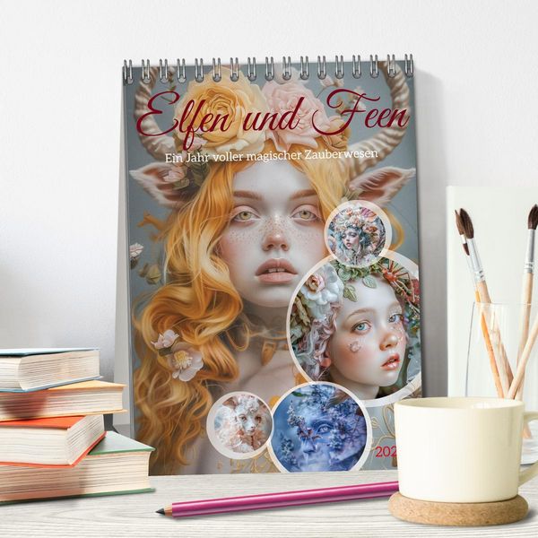 Produktbild: Elfen und Feen (Tischkalender 2026 DIN A5 hoch), CALVENDO Monatskalender