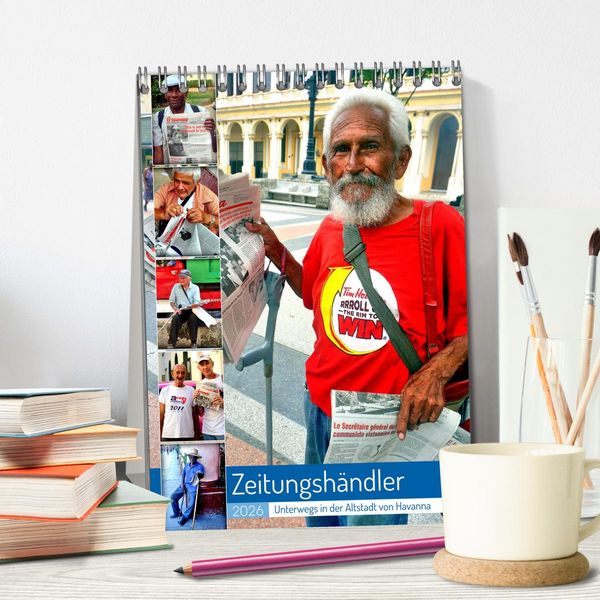 Produktbild: Zeitungsh&auml;ndler - Unterwegs in der Altstadt von Havanna (Tischkalender 2026 DIN A5 hoch), CALVENDO Monatskalender