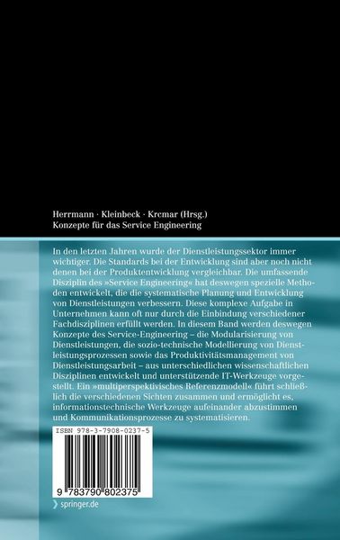 Produktbild: Konzepte f&uuml;r das Service Engineering