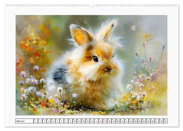Produktbild: Kaninchen. Flauschige Hoppler im Garten (Wandkalender 2027 DIN A2 quer), CALVENDO Monatskalender