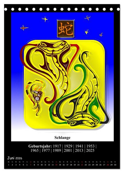 Produktbild: Chinesisches Horoskop (Tischkalender 2026 DIN A5 hoch), CALVENDO Monatskalender