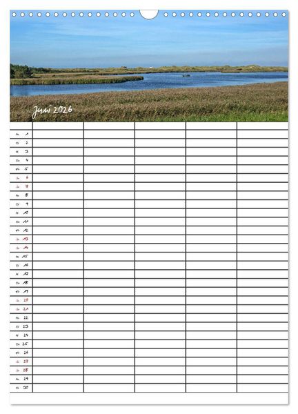Produktbild: St. Peter Ording Familienplaner (Wandkalender 2026 DIN A3 hoch), CALVENDO Monatskalender