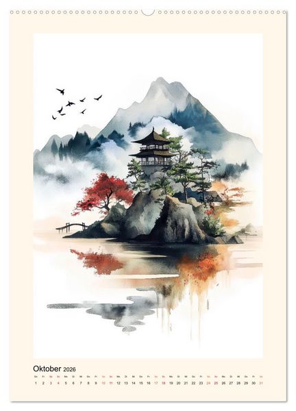 Produktbild: Japan - Momente der Stille (hochwertiger Premium Wandkalender 2026 DIN A2 hoch), Kunstdruck in Hochglanz
