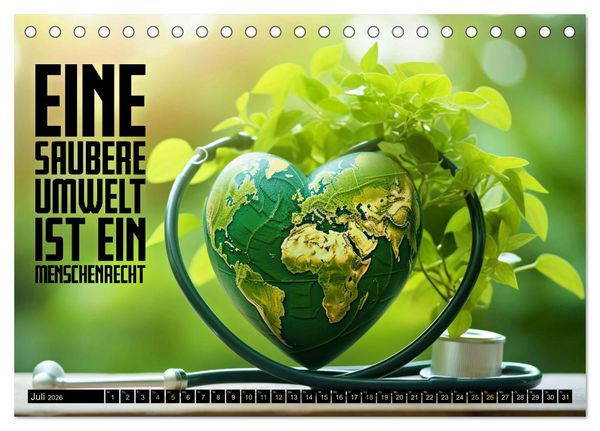 Produktbild: KLIMAWANDEL - Impressionen mit Spr&uuml;chen (Tischkalender 2026 DIN A5 quer), CALVENDO Monatskalender