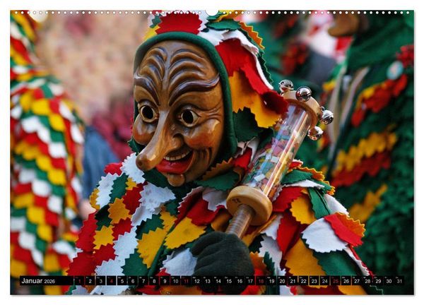Produktbild: Alemannische Masken (Wandkalender 2026 DIN A2 quer), CALVENDO Monatskalender