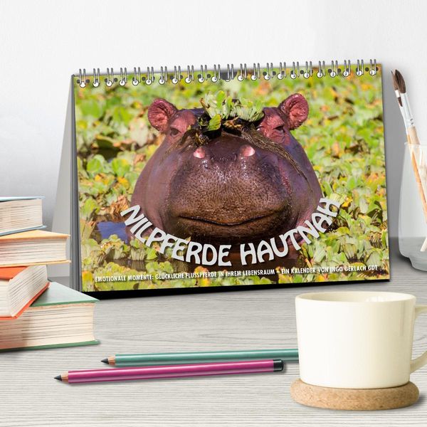 Produktbild: Emotionale Momente: Nilpferde hautnah (Tischkalender 2026 DIN A5 quer), CALVENDO Monatskalender