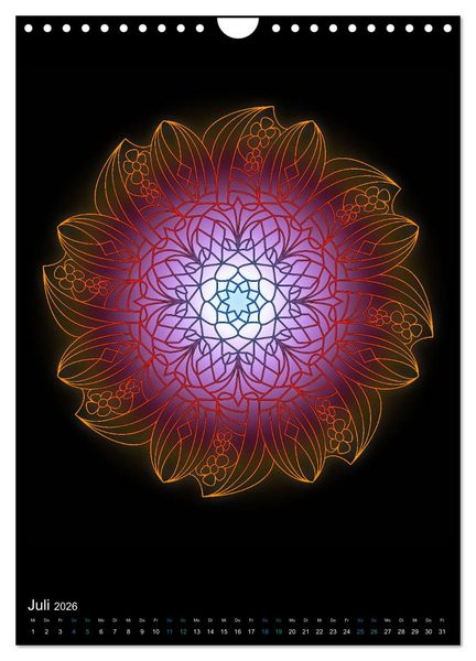 Produktbild: Mandala-Kalender 2026 (Wandkalender 2026 DIN A4 hoch), CALVENDO Monatskalender