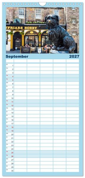 Produktbild: Familienplaner 2027 - Faszination Edinburgh mit 5 Spalten (Wandkalender, 21 x 45 cm) CALVENDO