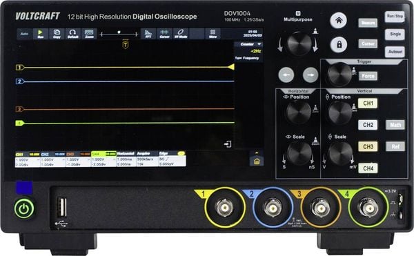 VOLTCRAFT DOV1004 Digital-Oszilloskop 100 MHz 4-Kanal 1.25 GSa/s 50 Mpts 12 Bit Digital-Speicher (DSO) 1 St.