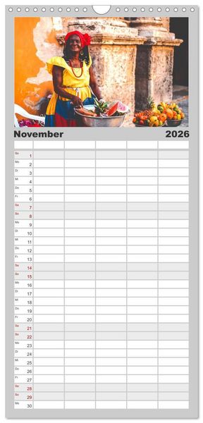 Produktbild: Familienplaner 2026 - Kolumbien - Eine unvergessliche Reise durch das bunte Land. mit 5 Spalten (Wandkalender, 21 x 45 cm) CALVENDO