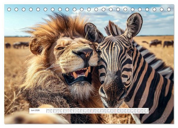 Produktbild: Tier Selfies (Tischkalender 2026 DIN A5 quer), CALVENDO Monatskalender