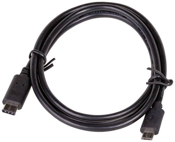 Produktbild: Akyga USB-Kabel USB-Micro-B Stecker, USB-C&reg; Stecker 1.00m Schwarz AK-USB-16