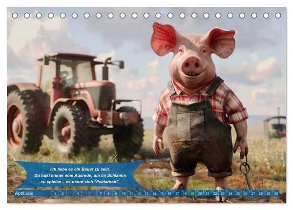 Produktbild: Der tierisch lustige Bauern-Kalender (Tischkalender 2026 DIN A5 quer), CALVENDO Monatskalender