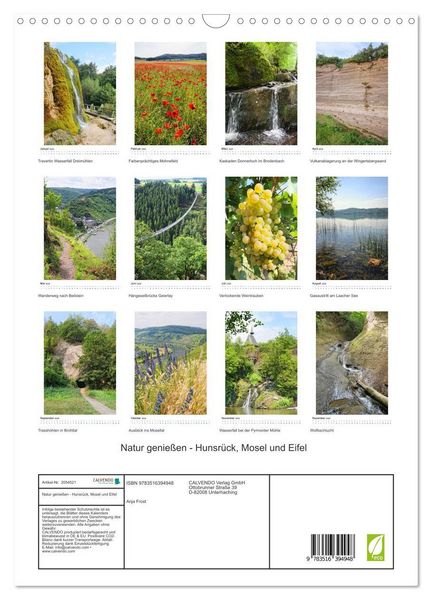 Produktbild: Natur genie&szlig;en - Hunsr&uuml;ck, Mosel und Eifel (Wandkalender 2026 DIN A3 hoch), CALVENDO Monatskalender