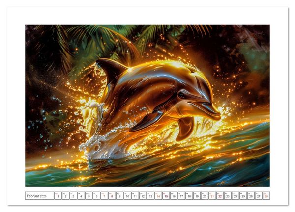 Produktbild: Delfingl&uuml;ck (hochwertiger Premium Wandkalender 2026 DIN A2 quer), Kunstdruck in Hochglanz