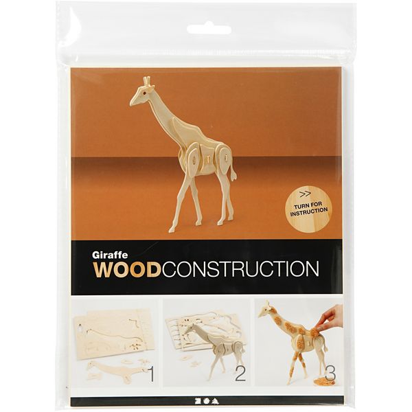 Produktbild: Creativ Company 3D-Figuren zum Zusammensetzen, Giraffe, Gr&ouml;&szlig;e 20x4,2x25 cm, 1 Stk