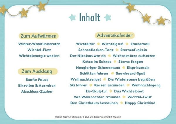 Produktbild: Wichtel-Yoga-Adventskalender. 24 Asanas f&uuml;r die Winter- und Weihnachtszeit