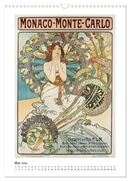 Produktbild: Alfons Mucha - Eine Hommage in zw&ouml;lf Monaten (Wandkalender 2026 DIN A3 hoch), CALVENDO Monatskalender