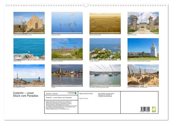 Produktbild: Cotentin &ndash; unser St&uuml;ck vom Paradies (Wandkalender 2026 DIN A2 quer), CALVENDO Monatskalender