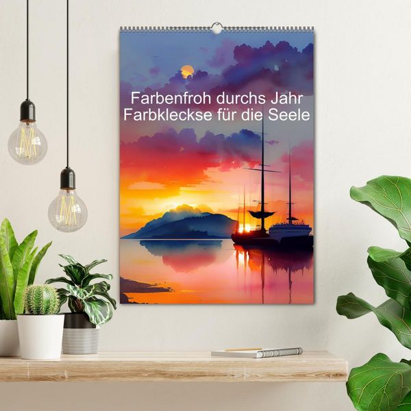 Produktbild: Farbenfroh durchs Jahr 2026 - Farbkleckse f&uuml;r die Seele (Wandkalender 2026 DIN A2 hoch), CALVENDO Monatskalender
