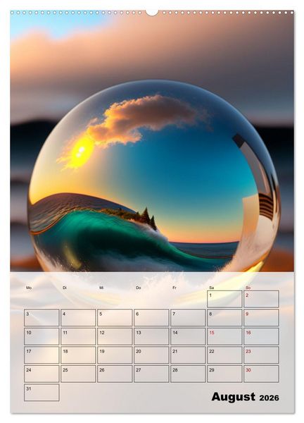 Produktbild: Gespiegelte Landschaft (hochwertiger Premium Wandkalender 2026 DIN A2 hoch), Kunstdruck in Hochglanz
