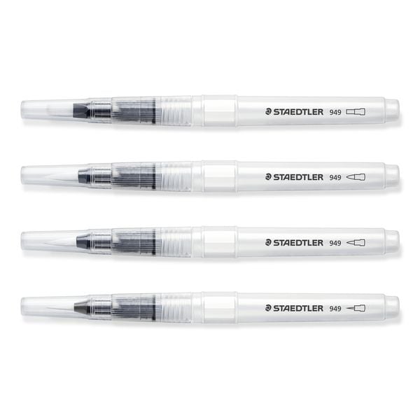 Produktbild: STAEDTLER Wasserpinsel rund fein, rund medium, rund gro&szlig;, Keilspitze, 4er Set