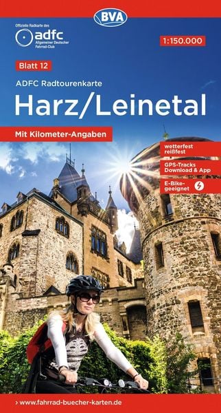 Produktbild: BVA ADFC Radtourenkarte Harz /Leinetal 1:150.000