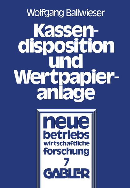 Produktbild: Kassendisposition und Wertpapieranlage