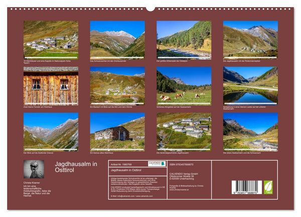 Produktbild: Jagdhausalm in Osttirol (hochwertiger Premium Wandkalender 2026 DIN A2 quer), Kunstdruck in Hochglanz