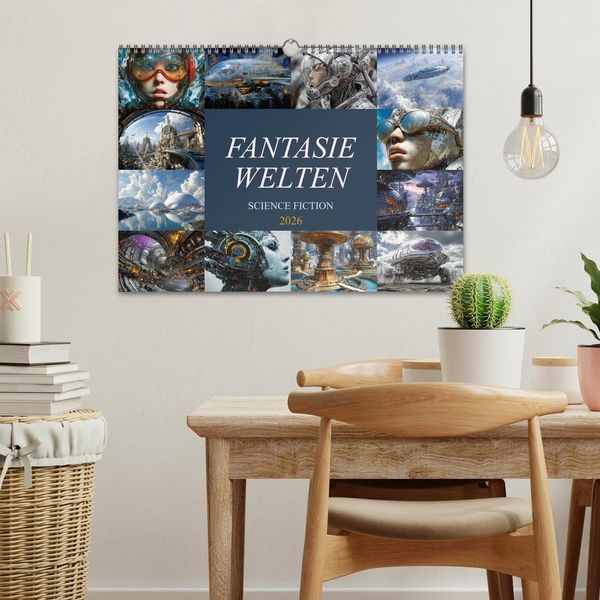 Produktbild: Fantasie Welten - Science Fiction (Wandkalender 2026 DIN A3 quer), CALVENDO Monatskalender