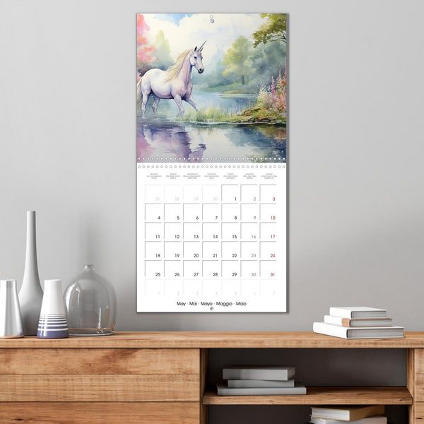 Produktbild: Licornes de conte de f&eacute;es (Calendrier mural carr&eacute; 2026 30x30 cm) Calendrier double avec une page pour vos prises de notes