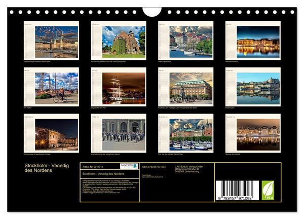 Produktbild: Stockholm - Venedig des Nordens (Wandkalender 2026 DIN A4 quer), CALVENDO Monatskalender