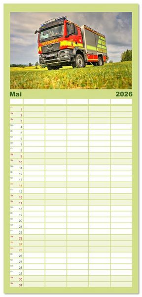 Produktbild: Familienplaner 2026 - Einsatzfahrzeuge 112 mit 5 Spalten (Wandkalender, 21 x 45 cm) CALVENDO