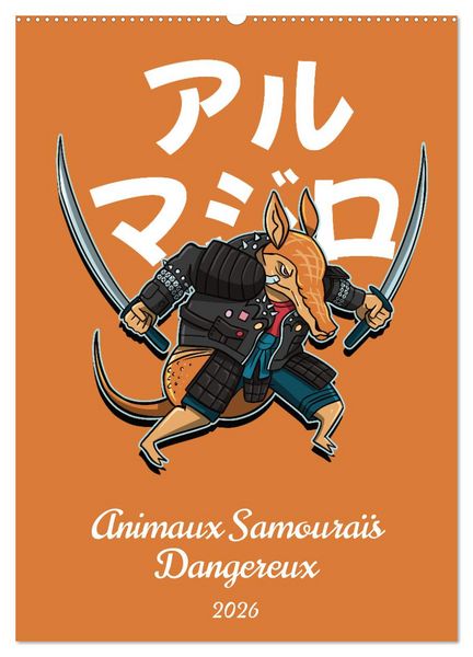 Produktbild: Animaux Samoura&iuml;s Dangereux (Calendrier mural 2026 DIN A2 horizontal), CALVENDO calendrier mensuel