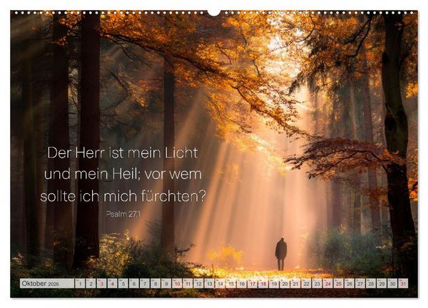 Produktbild: Psalmen und Bibelverse - Himmlische Botschaften (hochwertiger Premium Wandkalender 2026 DIN A2 quer), Kunstdruck in Hochglanz