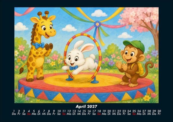 Produktbild: Nala, Bouncy & Milo in der Zirkuswelt 2027 Fotokalender DIN A4