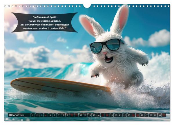 Produktbild: Der tierisch lustige Surfkalender (Wandkalender 2026 DIN A3 quer), CALVENDO Monatskalender