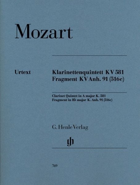 Mozart, Wolfgang Amadeus - Klarinettenquintett A-dur KV 581 und Fragment KV Anh. 91 (516c)