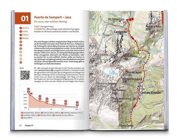 Produktbild: KOMPASS Wanderf&uuml;hrer Jakobsweg Spanien, Camino Franc&eacute;s. Von den Pyren&auml;en nach Santiago de Compostela und Fisterra, 46 Etappen mit Extra-Tourenkarte