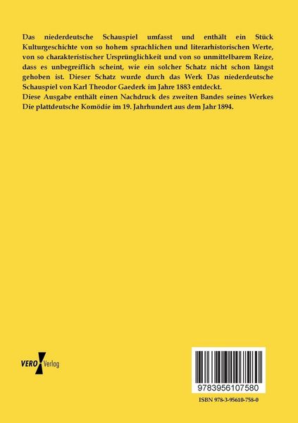 Produktbild: Das niederdeutsche Schauspiel