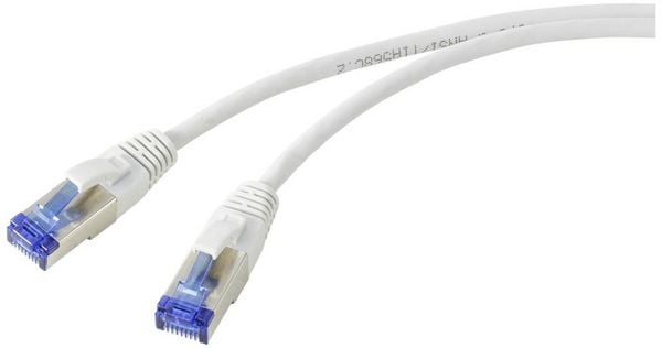 Produktbild: Renkforce RF-5266142 RJ45 Patchkabel CAT 6a S/FTP 3.00 m Grau Slimline, Flexibel, mit Rastnasenschutz, Flammwidrig 1 St.