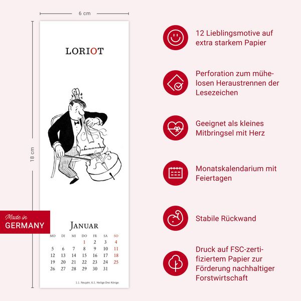 Loriot Lesezeichen & Kalender 2026
