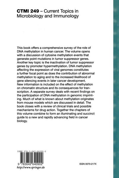 Produktbild: DNA Methylation and Cancer