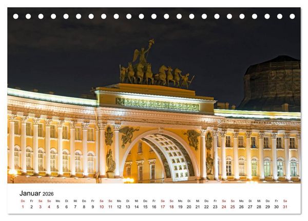 Produktbild: St. Petersburg bei Nacht (Tischkalender 2026 DIN A5 quer), CALVENDO Monatskalender